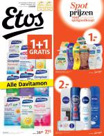 Etos reclame folder week 43 pagina.1 Volg ons ook online 1+1 GRATIS 2 stuks Alle Davitamon *Lees voor het kopen de informatie op de verpakking. 15.90 7.95Davitamon* alle ...