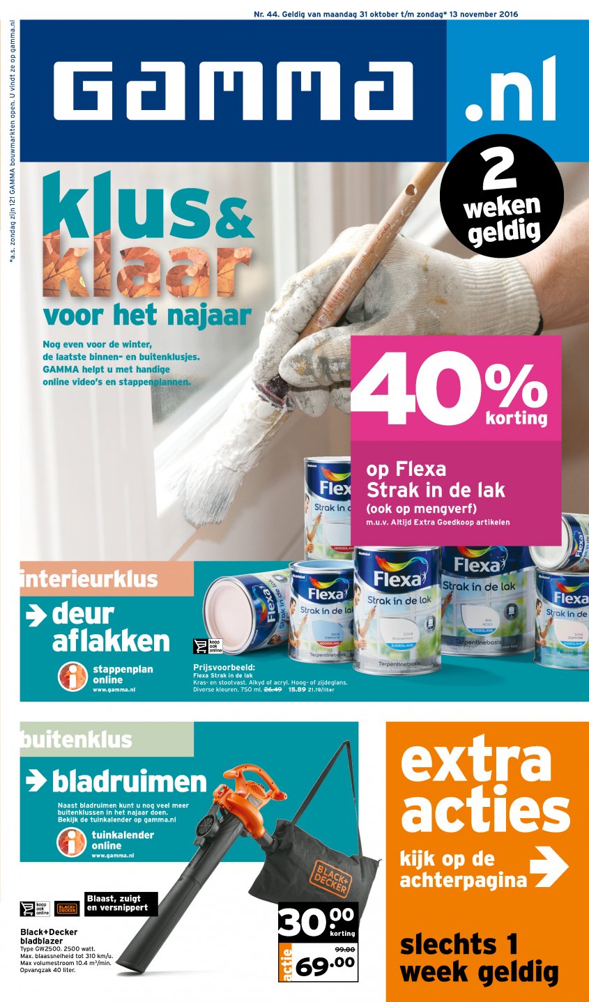 Gamma Aanbiedingen van 31-10-2016 pagina.1
