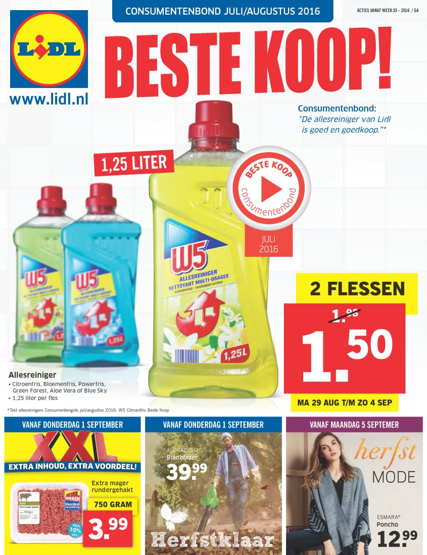 Lidl Aanbiedingen van 29-08-2016 pagina.1