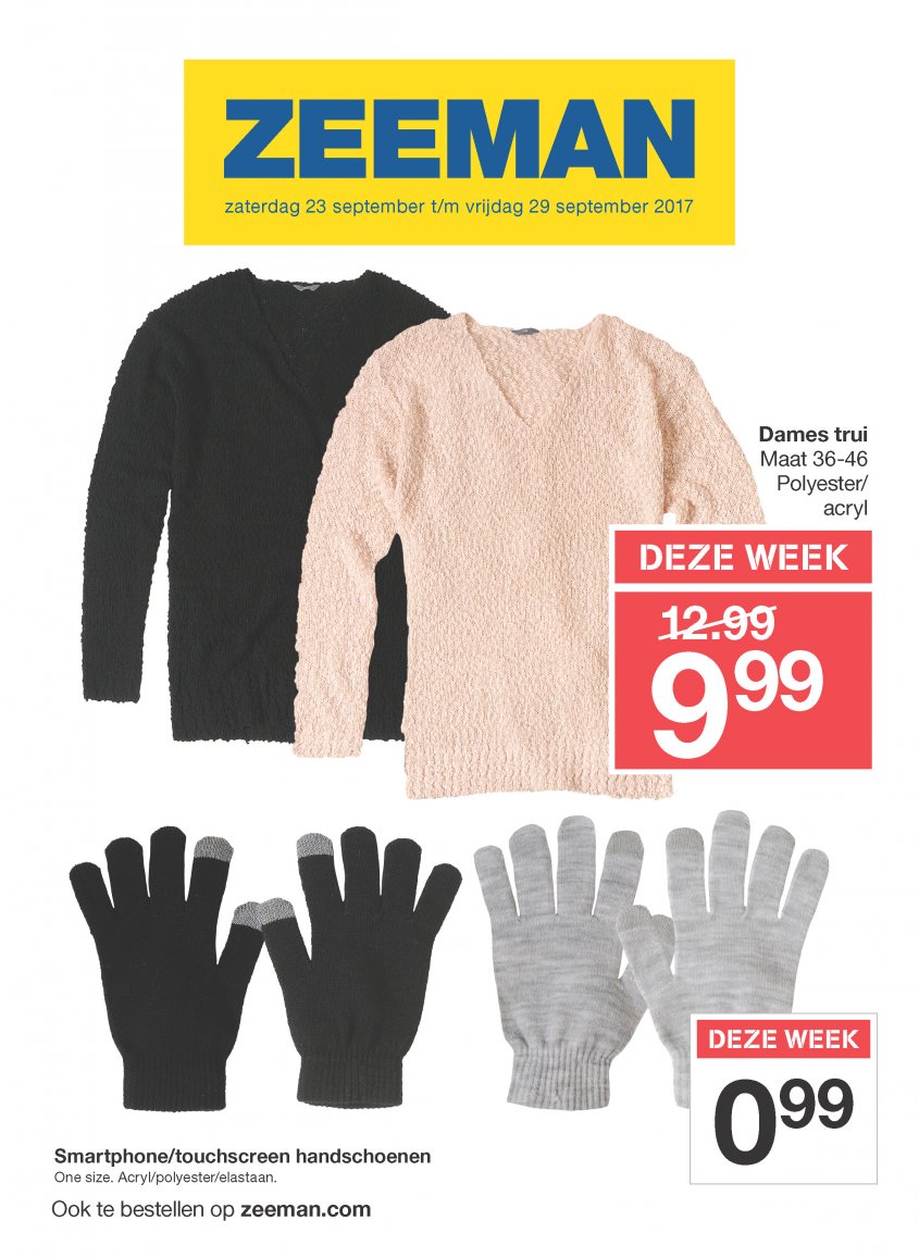 ZEEMAN Aanbiedingen van 23-09-2017 pagina.1
