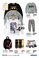 ZEEMAN reclame folder week 43 pagina.7 3D rugzak Ook in Frozen of Secret life of Pets Kinder badstof sokken Maat 23-38. Polyester/elastaan. Jongens sweater Maat 92-128 ...