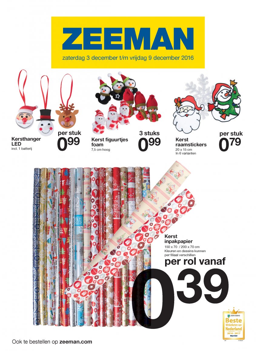 ZEEMAN Aanbiedingen van 03-12-2016 pagina.1