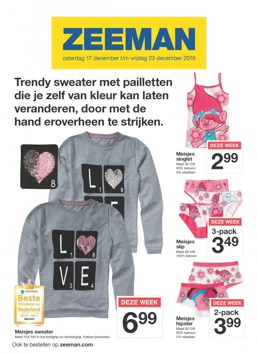 ZEEMAN Aanbiedingen van 17-12-2016 pagina.1